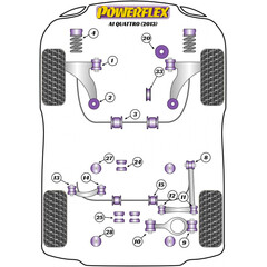 Powerflex PFR85-523 PU Buchse Differentiallager Vorne fr Audi Skoda VW (Nr.24)