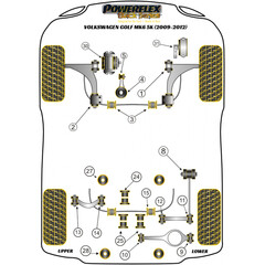 Powerflex PFR85-523BLK PU Buchse Differentiallager Vorne fr Audi Skoda VW (Nr.24)