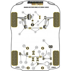 Powerflex PFR85-523BLK PU Buchse Differentiallager Vorne fr Audi Skoda VW (Nr.24)