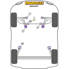 1x Powerflex PFF16-720 PU Lower Engine Mount Insert for Lancia Delta Fiat Bravo (No.20)