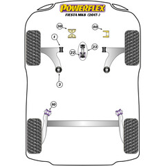 2x Powerflex PFR19-2210 PU Buchse Hinterachslager fr Ford Fiesta VII HJ HF ab 2017 (Nr.10)