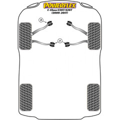 2x Powerflex PFF40-701 PU Querlenkerbuchse Vorderachse Hinterer Lenker fr Mercedes 204 207 R172 (Nr.1)