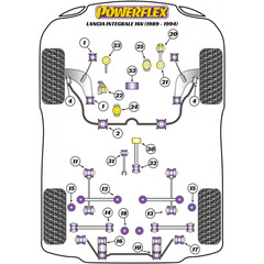 2 x Powerflex PFR30-314 PU Buchse Stabilisatorlager Halter Hinterachse fr Lancia Delta HF Integrale (Nr.16)