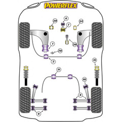 2 x Powerflex PFR5-1314-21.8 PU Stabilisatorbuchse hinten 21,8mm fr Mini