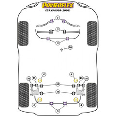 1x Powerflex PFF5-470 Edelstahl Ausrckhebel Stift Umlenkung fr BMW (Nr.70)