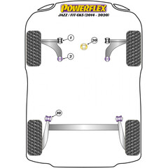 Powerflex PFF25-420 PU Unterer Motorlagereinsatz fr Toyota HR-V Jazz Schaltgetriebe (Nr.20)