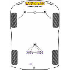 2 x Powerflex PFF5-2301 PU Buchse fr Vordere Querlenker / Zugstreben fr BMW G80 M3 G82 G83 M4 M2 G87 (Nr.1)