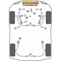 6 x Powerflex PFF66-208-40 PU Buchsen Vorderachstrger 40mm fr Saab 9-5 2002-2010 (Nr.8)