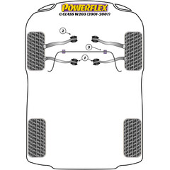 2 x Powerflex PFF40-501G PU Buchsen unterer Querlenker fr Mercedes W203 S203 CL203 A209 C209 R171 (No.1)