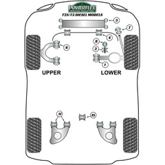 4 x Powerflex PFR85-1011H PU Buchsen fr Achsschwingen / Lngslenker Hinterachse VW Transporter T3 (Nr.11)