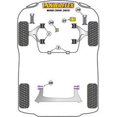 4 x Powerflex PFF60-1001G PU Querlenker Buchse Einstellbar fr Renault Wind Twingo II Incl. RS