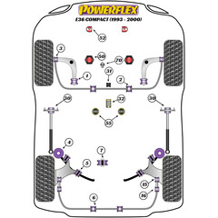 2 x Powerflex PFR5-311H rear beam bush BMW e36 compact and Z3 (No.4)