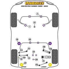 2 x Powerflex PFR5-4609-13BLK REAR ANTI ROLL BAR MOUNT 13mm BMW E81 E87 X1 E90 E91