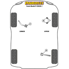 2 x Powerflex PFR75-311 PU Buchse Hinterachse Oben Vorne Innen fr Tesla Model 3 / Y (Nr.11)