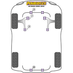 2 x Powerflex PFF69-902 Hintere PU Buchsen Querlenkerlager Vorderachse fr Subaru (Nr.2)