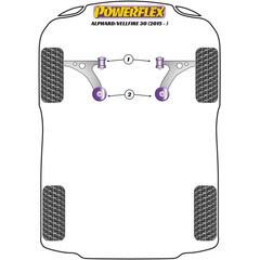 2 x Powerflex PFF76-701 Vordere PU Buchsen Querlenkerlager Vorderachse fr Toyota Lexus (Nr.1)