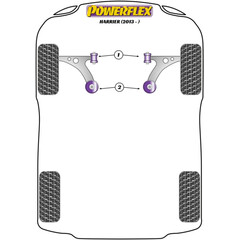 2 x Powerflex PFF76-702 Hintere PU Buchsen Querlenkerlager Vorderachse fr Toyota Lexus (Nr.2)