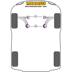 2 x Powerflex PFF76-702 Hintere PU Buchsen Querlenkerlager Vorderachse fr Toyota Lexus (Nr.2)