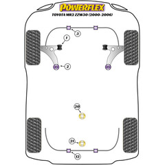 2 x Powerflex PFF76-1001 PU Buchsen Querlenkerlager Vorderachse Vorne fr Toyota (Nr.1)