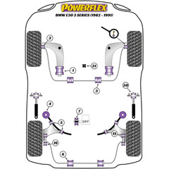 2 x Powerflex PFR5-308-12 Stabilager hinten 12 mm fr BMW E30 E36 Compact