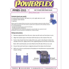 2x Powerflex PFR85-1311 innere PU Buchsen Schwinge Hinterachse fr VW T5 T6