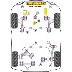 Powerflex PFF19-1222 PU Einsatz fr Motorlager unten fr Ford Focus II ST Volvo C30 C70 S40 V50