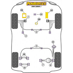 Powerflex PFF19-1222 PU Lower Engine Mount Bush Insert Ford Focus II ST Volvo C30 C70 S40 V50