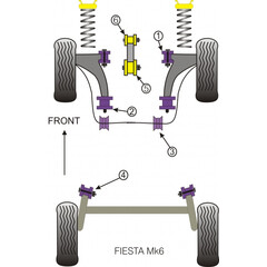 2x Powerflex PFF19-1102BLK hintere PU Buchsen Querlenker fr Ford Fiesta 5 (Nr.2)