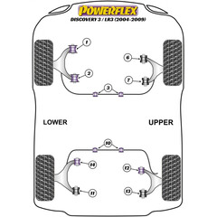 2x Powerflex PFR32-413 PU Hinterer Oberer Querlenker Hintere Buchse fr Land Rover (Nr.13)