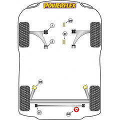 2 x Powerflex PFF80-1401 Front Arm Front Bush Opel Astra J Insignia Chevrolet Cruze