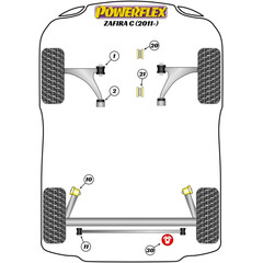 2 x Powerflex PFR80-1410 PU Hinterachslager fr Opel Astra J Zafira Tourer C Cascada (Nr.10)