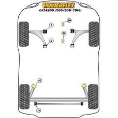 2 x Powerflex PFR80-1410 PU Hinterachslager fr Opel Astra J Zafira Tourer C Cascada (Nr.10)