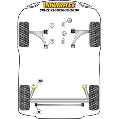 2x Powerflex PFR80-1411 PU Buchsen Panhardstab Hinterachse auen fr Opel Astra J Cascada Zafira (Nr.11)