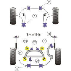 2 x Powerflex PFR5-4625 Diff front bush BMW E46 X3 Z4(Nr.25)