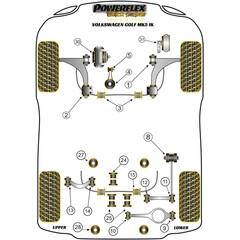 2 x Powerflex PFF85-502BLK hintere PU Buchsen Querlenker vorne fr Audi Seat Skoda VW (Nr.2)