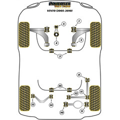 2 x Powerflex PFF85-502BLK hintere PU Buchsen Querlenker vorne fr Audi Seat Skoda VW (Nr.2)