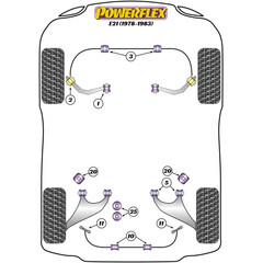 2 x Powerflex PFF5-1601 PU Buchsen innen Querlenker Vorderachse BMW e21 e12 (Nr.1)