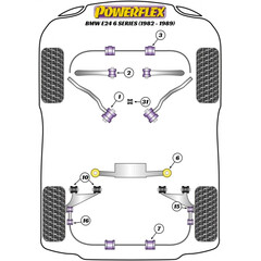 2 x Powerflex PFR5-1610-16 PU Stabilager Hinterachse 16mm BMW E21 E12 E24 E3