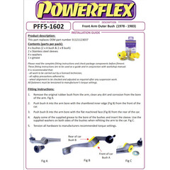 2 x Powerflex PFF5-1602 Front Arm Outer PU for Bush BMW e21 from 10.1978 (No.2)