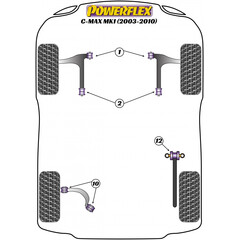 Powerflex 2x PFR19-812 Rear Trailing Arm Blade Bush Ford Focus C-Max Kuga Volvo C30 C70 S40 V50