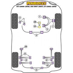 2x Powerflex PFR1-825 Rear Trailing Arm Front Bush for Alfa 147 156 GT (No.25)