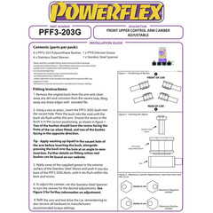 4 x Powerflex PFF3-203G Adjustable FRONT UPPER ARM TO CHASSIS BUSH Audi A4B5 A6 C5 VW Passat B5 No.14