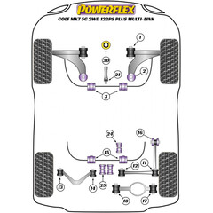 1 x Powerflex PFR85-524 PU Rear Diff Front Mounting Bush for AWD (No.24)