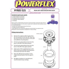 Powerflex PFR85-525 hinteres PU Lager Differential Audi A3 S1 TT VW Golf 5 6 AWD (Nr.25)