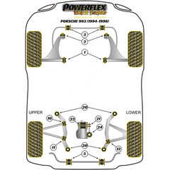 Powerflex PFR57-123BLK PU Verstrkungseinsatz Getriebelager Porsche 964 993 Schaltgetriebe (Nr.22)