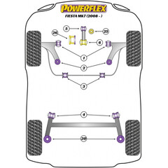 2 x Powerflex PFR19-2030 Rear Spring Upper Isolator for Ford Fiesta VI (No.30)