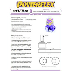 2 x Powerflex PFF1-1002G Front Wishbone Rear Bush Caster Offset for Alfa Romeo Giulietta 940 (No.2)