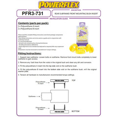 2 x Powerflex PFR3-731 Rear Subframe Front Bush Insert Audi A4 B8 A5 8T (No.30)