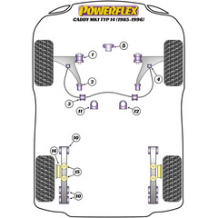 6 x Powerflex PFR85-310 PU Lager fr Blattfederung fr Volkswagen VW Caddy I (Nr.10)