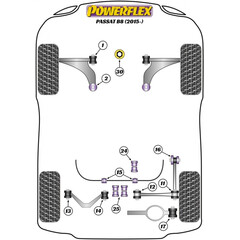 2 x Powerflex PFR85-817 PU Buchse groer Querlenker auen Hinterachse (Nr.17)